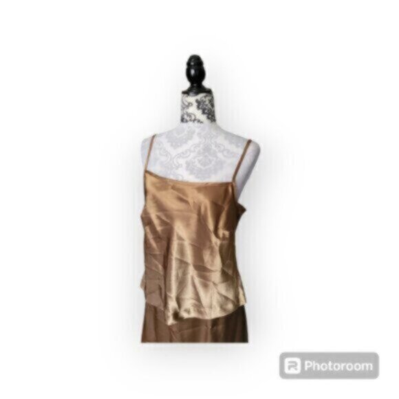 Vintage  Satin Skirt + Tank Set  Summer Party Size 12 P - Picture 10 of 11